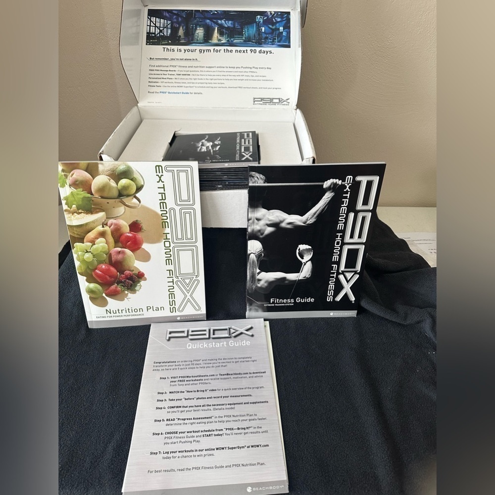 P90X DVD Workout Base Kit No Equipment Needed 12 Fitness DVDs Nutrition Guide